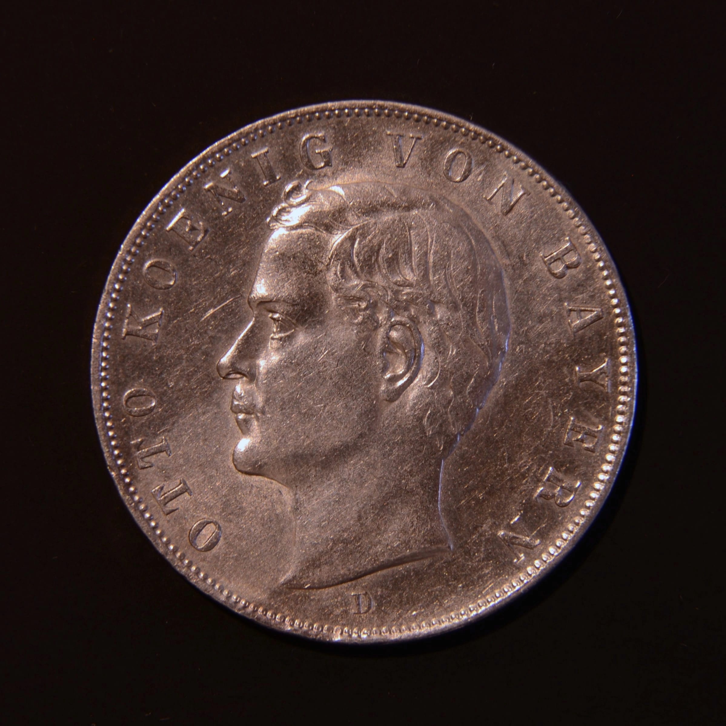 3 Mark 1913 D Otto König von Bayern Silbermünze Deutsches Kaiserreich, Германская империя, 1913, 3 Знаки, серебро, состояние XF — аверс